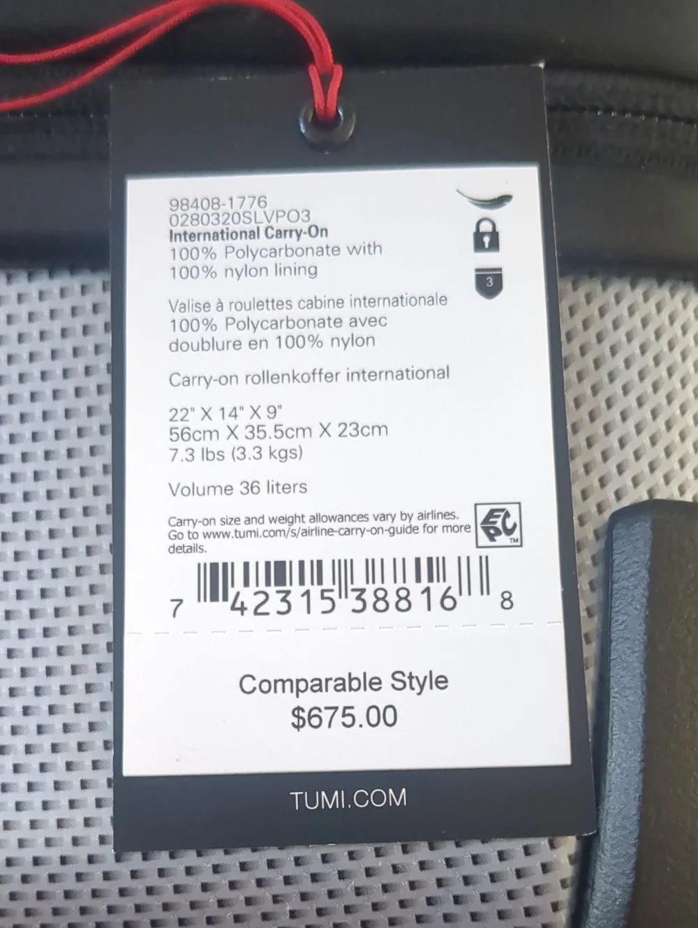 TUMI Vapor International 22
